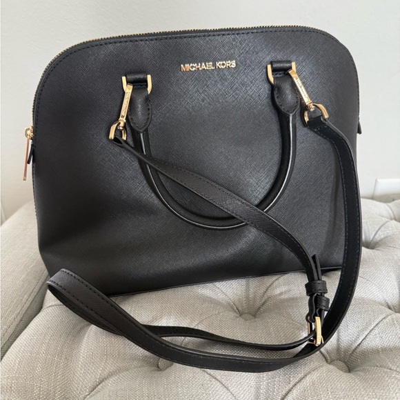 Michael Kors Black Satchel with Gold Accents - Picture 1 of 10